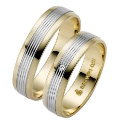 Trauringe Gelb- und Weißgold 5mm 50831