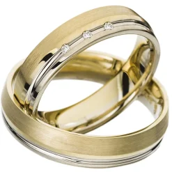 Trauringe Gelb- und Weißgold 5mm 50668