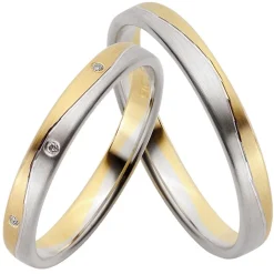 Trauringe Gelb-Weißgold 3mm 51017