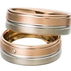 Trauringe Rot- und Weißgold 7mm 50688