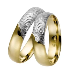 Trauringe Weiß- und Gelbgold 5mm 50741