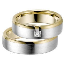 Trauringe Weiß- und Gelbgold 6mm 50717