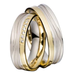 Trauringe Weiß- und Gelbgold 6mm 50692