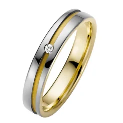 Trauringe Weiß- und Gelbgold 4mm 50922