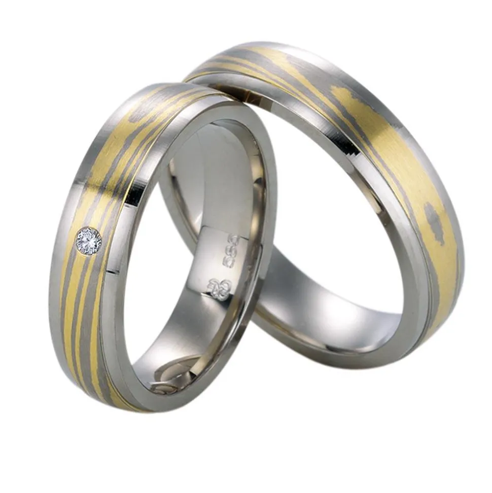 Trauringe Weiß- und Gelbgold 5mm 50732