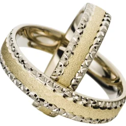 Trauringe Weiß- und Gelbgold 5mm 50602