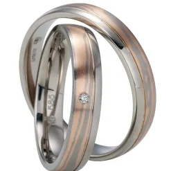 Trauringe Weiß- und Rotgold 4mm 50769