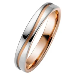 Trauringe Weiß- und Rotgold 4mm 50923