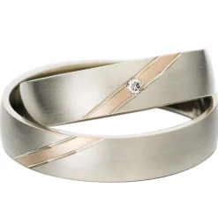 Trauringe Weiß- und Rotgold 5mm 50431