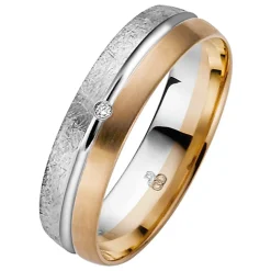 Trauringe Weiß- und Rotgold 5mm 03691