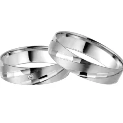 Trauringe Weißgold 5mm 03687-W