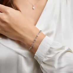 Tropfen Armband aus Weißgold oder Platin mit Diamanten BDB0026-WSL