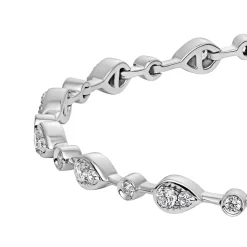 Tropfen Armband, lab grown Diamanten, Weißgold, Platin BDB0026LG-WSL
