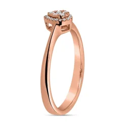 Tropfen Halo-Ring aus Roségold mit Diamanten BDR0055-RSL