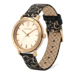 Uhr Ponta für Damen mit Quarzwerk, schwarz-rosé PL.16033MSRB/32