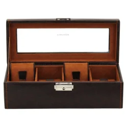 Uhrenbox für 4 Uhren braun cognac 20086-3