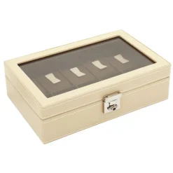 Uhrenkasten Cordoba beige Leder für 10 Uhren 26215-8