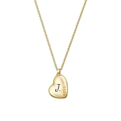 Vergoldete Edelstahlkette Honey mit Herz, gravierbar 1580574