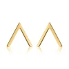 Vergoldete 925er Silber Ohrstecker im V-Design LSE0031