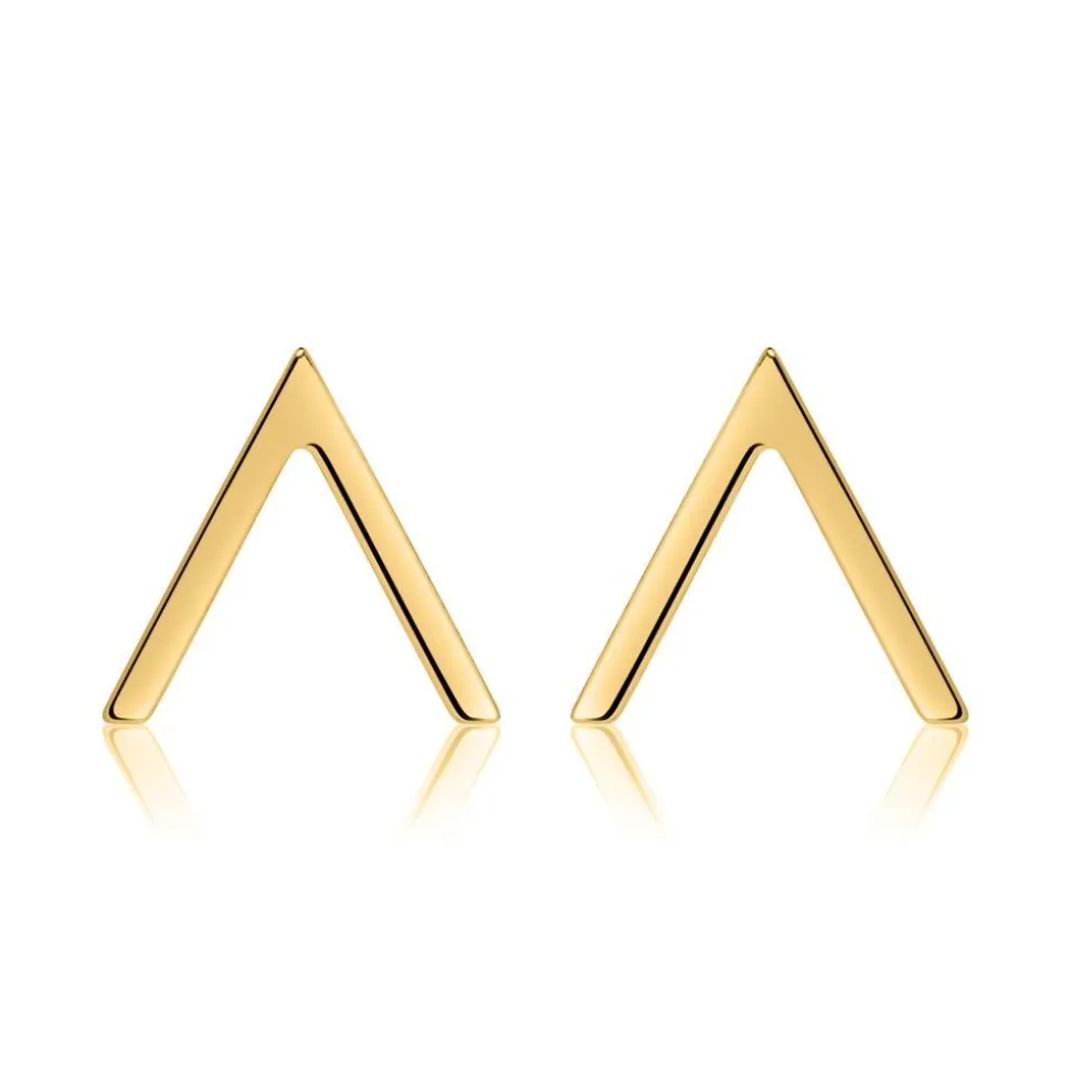 Vergoldete 925er Silber Ohrstecker im V-Design LSE0031