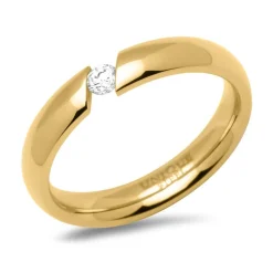 Vergoldeter Edelstahl Spannring für Damen R9228czSL