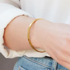 Vergoldeter Edelstahl-Armreif B5271SL