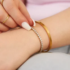 Vergoldeter Edelstahl-Armreif B5271SL