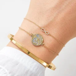 Vergoldeter Edelstahl-Armreif B5271SL