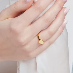 Vergoldeter 925er Silberring Herz Gravuroption SR0424SL