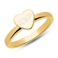 Vergoldeter 925er Silberring Herz Gravuroption SR0424SL