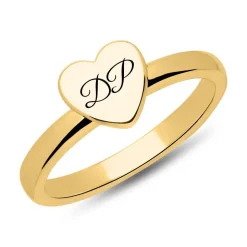Vergoldeter 925er Silberring Herz Gravuroption SR0424SL