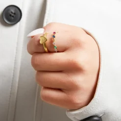 Vergoldeter 925er Silberring Herz Gravuroption SR0424SL