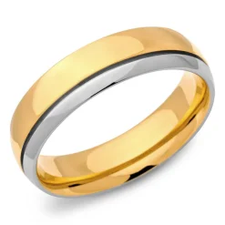 Vergoldeter Ring Edelstahl 6mm breit R9082SL