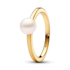 Vergoldeter Timeless Ring für Damen mit Perle 163157C01