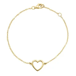 Vergoldetes 925 Silberarmband mit Herzanhänger SB0135