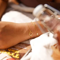 Vergoldetes 925 Silberarmband mit Anhänger LSB0005