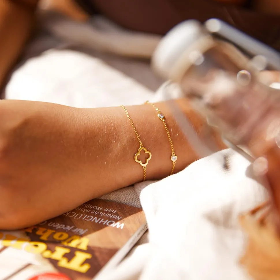 Vergoldetes 925 Silberarmband mit Anhänger LSB0005