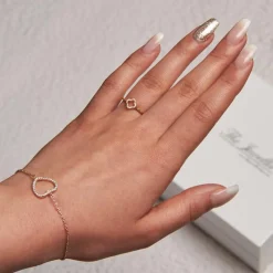 Vergoldetes 925 Silberarmband Herzanhänger SB0114