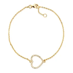 Vergoldetes 925 Silberarmband Herzanhänger SB0114