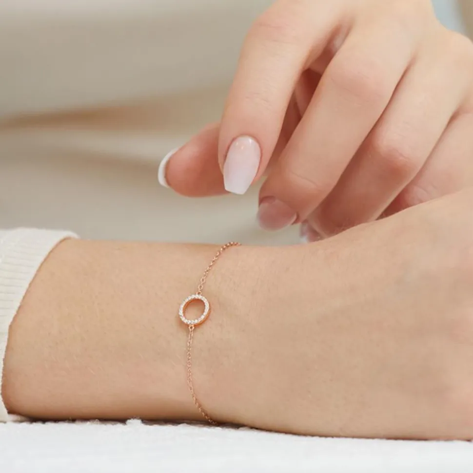 Vergoldetes Armband rosé mit Zirkonia SB0233