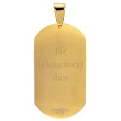 Vergoldetes Edelstahl Dogtag mit Zirkonia P5076SL