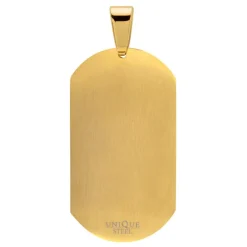Vergoldetes Edelstahl Dogtag mit Zirkonia P5076SL