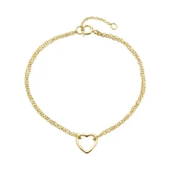 Vergoldetes 925er Silber Armband Herz SB0360