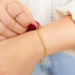 Vergoldetes 925er Silberarmband mit Kugelelementen SB0301