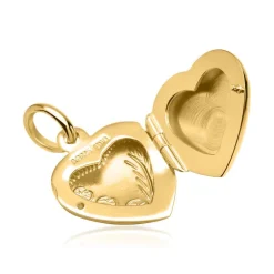 Vergoldetes Herz Medaillon mit Verzierungen SP0767SL