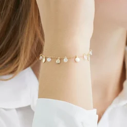 Vergoldetes Sterlingsilber Armband mit Zirkonia SB0376