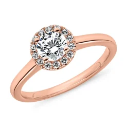 Verlobungsring Halo mit lab grown Diamanten, Roségold BDR0034LG-RSL