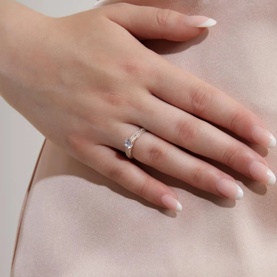 Verlobungsring mit Diamanten aus Roségold BDR0004-RSL