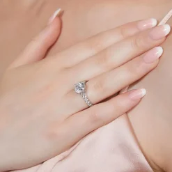 Verlobungsring mit Diamanten aus Weißgold oder Platin BDR0018-WSL