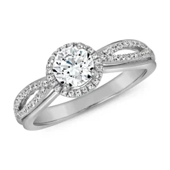 Verlobungsring mit Diamanten aus Weißgold oder Platin BDR0013-WSL